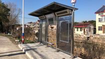 Bus station Stainless steel bus shelter Simple bus stop Urban and rural bus station production promotion