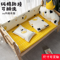 Childrens bed soft bag anti-collision cotton blocking cloth baby baby bedding three or four five piece set splicing can be removed and washed