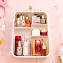 Toilet bathroom shelf toilet wall hanging non-perforated wall cosmetics storage artifact dustproof large capacity