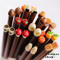 Japanese POCO cartoon design solid wood chopsticks without paint Japanese style one person chopsticks distinction