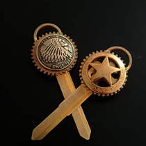 Warcraft cross pure copper key head motorcycle key embryo transformation key handle Brass retro modification blank