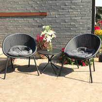 Balcony small table and chairs Three sets of tea table rattan chairs combined net red tea sloth for home leisure One table two chairs