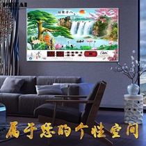 Big time 2019 home frameless LED digital perpetual calendar electronic creative landscape living room calendar wall clock