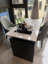 Light luxury balcony tea table and chair combination rock board balcony household small tea table kung fu tea table simple modern negotiation office