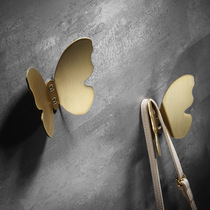  Light luxury coat rack Creative wall hanger Brass coat rack Room hanging artifact Bedroom butterfly pattern