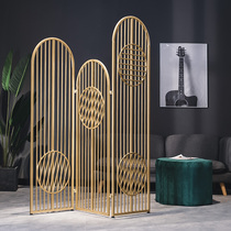 Mingzhe iron screen living room transparent hollow metal folding movable modern simple new Chinese partition ins ins
