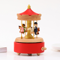 Music Box Wooden Creative Music Box Sky City Carousel Childrens Valentines Day Birthday Christmas Gifts