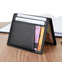 Genuine Leather Card Bag Men Ultra Slim Name Sheet Clip Minimalist Clips Women Bank Card Cover Multi-Position Card Bag Driving License Leather Cover