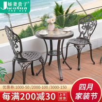 Outdoor Balcony Tea Table And Chairs Combo Net Red Outdoor Patio Iron Art Cast Aluminum Casual Table Chairs Small Tea Table Three Sets