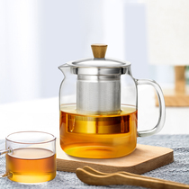 Thickened bubble teapot glass high temperature resistant boiling tea artifact office tea separation filtration kung fu punch tea set large capacity