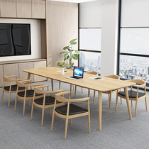 Solid Wood Meeting Table Long Table Desk Rectangular Bench Desk Simple Desk Brief Modern Negotiate Training Table And Chairs Combination
