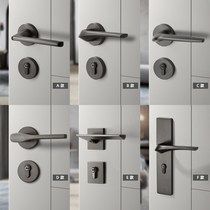 Gray and black modern door lock indoor bedroom room door lock silent magnetic door lock split universal household wooden door lock
