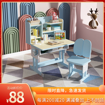 Children's Learning Table Pupils Writing Work Desk Home Children's Desk and Chair Liftable Table Set Simple
