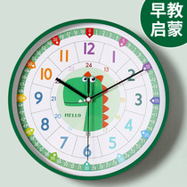 Early teaching hanging bell childrens boy living room student with 2021 cartoon creative muted clock without punching and hanging wall clock