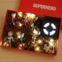 Q Edition Iron Man-made Model Complete Set of Peripheral Birthday Gift Box Arrangements Avenger Alliance Toys Luminous