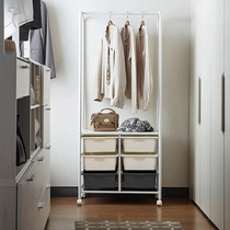 Clothes rack Floor-to-ceiling bedroom simple clothes rack Household clothes rack Multi-function mobile clothes rack Floor-to-ceiling coat rack