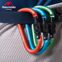 NH misleading outdoor multifunctional mountaineering buckle safety buckle adhesive hook quick hanging D-type with lock aluminum alloy backpack buckle