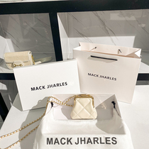 Hong Kong MACK JHARLES REAL LEATHER Small Fragrant Wind Rhombog Chain Packs Woman Summer Slanted Satchel 2022 New Tide