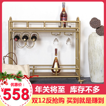 Dining car Fashion wine cart Nordic household cart 4S shop mobile beverage multifunctional double-decker tea cart