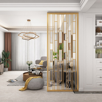 Light luxury home stainless steel hollow screen Simple modern Changhong glass partition entrance living room metal screen wall