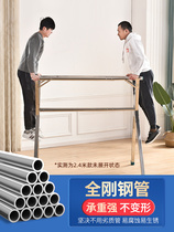 304 stainless steel drying rack retractable mobile folding small balcony double-bar floor courtyard thickened and thickened