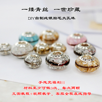 Baby fetal hair diy homemade baby hair beads souvenir sterling silver necklace for men and women pendant bracelet collection pendant