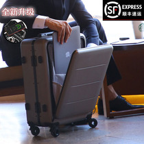 Front Side Opening Suitcase Small 20 Inch Pull Bar Box Den Case Men Business Suitcase Woman 18 Leather Case Hard