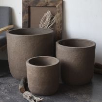 Simple flowerpot pottery large mouth pot large size flowerpot large planting tree pot planting tree large pot living room Nordic flowerpot purple sand