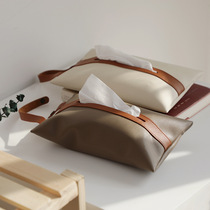 Simple color color tissue bag leather tissue box simple household car tissue cover toilet living room hanging paper bag cover