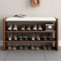 Nordic Full Solid Wood Changing Shoes Stool Home Doorway Shoe Rack Wearing Shoes Stool Small Size in door 47cm Cloakroom Test Shoe Cabinet