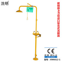 Jiangsu Zhejiang and Shanghai inspection factory eyewash carbon steel spray ABS composite emergency double-mouth eyewash