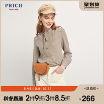 PRICH spring new square collar commuter style elegant plaid lady style shirt PRBA91112Q