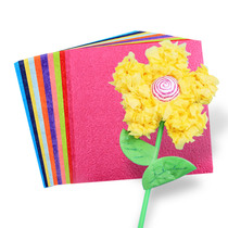 Kindergarten childrens handmade DIY color crepe paper wrinkled paper 80 sheets of art origami embossed paper