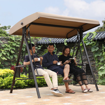 Outdoor swing rocking chair courtyard balcony hanging chair outdoor swing iron double trio swing chair garden Shaker