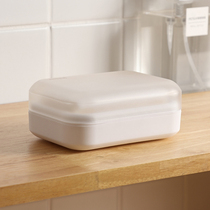 Drain soap box with lid bathroom soap box toilet hand washing soap bracket simple plain frosted fat cover box