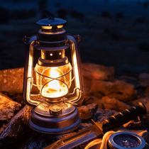 Kerosene lamp household glass old-fashioned portable retro pony lantern ornaments courtyard led outdoor camping tent light