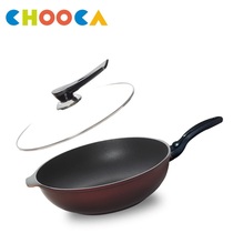 CHOOCA imported non-stick pan 32cm flat-bottomed frying pan diamond coated smokeless frying pan gas induction cooker universal