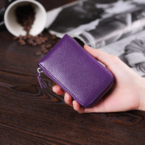 New upscale cow leather small card bag driving license cover genuine leather organza womens wallet versatile and ultra thin