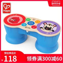 Hape intelligent touch multifunctional electronic drum baby hand clap drum baby child educational toy music drum 1 year old 6 months