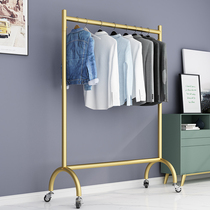 Floor-to-ceiling bedroom floor hanger Simple display rack Household balcony drying rack Detachable mobile with wheels