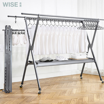 Clothes hanger balcony floor-floor folding indoor home outdoor removable clotheshorse cool sunning hanger sunburn Quilt God