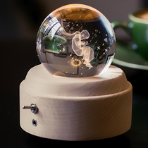 Little Prince Crystal Ball Night Light Music Box Rotating Music Box Creative Gifts for Boys and Boys New Year Gifts