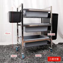 Stainless steel wine truck hotel restaurant delivery car mobile dining car three-layer service car small trolley cake cart