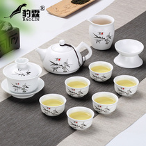 White porcelain tea set suit complete set of tea set retro style Toast Tea Cup tea Kettle Tea Kettle Filter Justice Cup