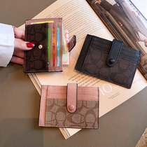 Thin-style drivers license card bag small lady genuine leather ultra-thin bank card clip 2021 new wave upscale printed ins wind