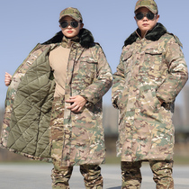 New style camouflage military cotton coat male Winter plus cotton thick cold proof long northeast cotton clothing cold storage cotton jacket Lady