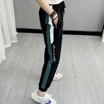 Outdoor quick-drying pants sports pants spring and summer stretch thin breathable fitness running elastic waist close casual mountaineering pants