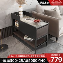 Bright rock board side sofa modern simple small table small coffee table side cabinet side cabinet light luxury Corner Corner