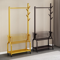 Hanger floor-to-ceiling multifunctional drying rack household simple coat rack bedroom storage hanging clothes pole mobile rack