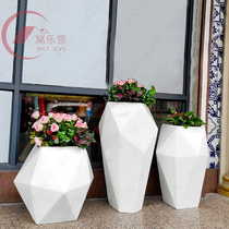 Shopping mall creative flower pot custom glass fiber reinforced plastic flower box hotel sales department flower bed outdoor floor large flower Ware combination